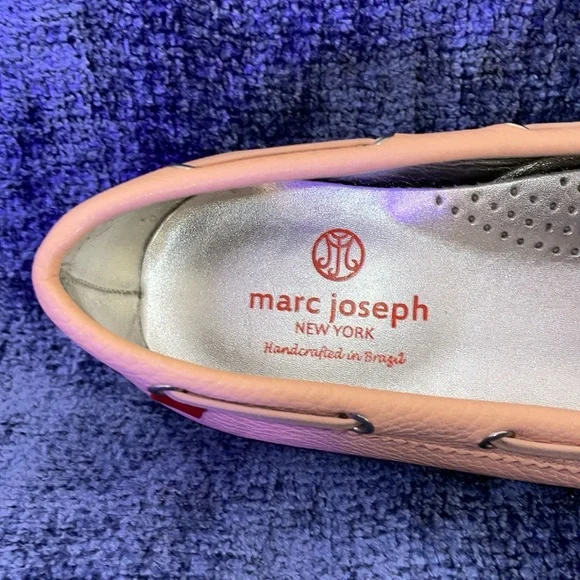 NWOT Marc Joseph Women's Leather Peach/Pink Moccasins.  Size 11. - Picture 3 of 6
